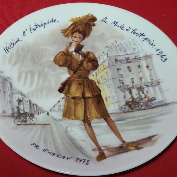 VTG 1978 D’Arceau Limoges Collectors Plate Helene l Intrepide La Mode á Tout Pri - Picture 6 of 10